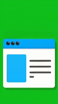 3D website browser window icon on green background