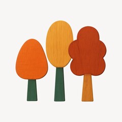 Obraz premium Colorful abstract wooden trees