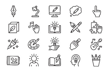 Fototapeta premium Creative Learning Outline Collection for School, Workshop and Digital Education Projects