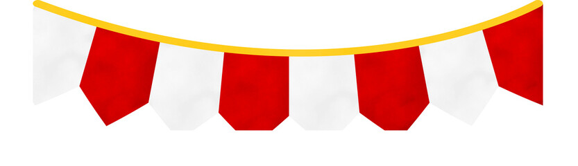 red and white bunting garland illustration © defianatia design