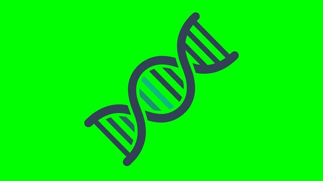 dna genetics science biology medical helix gene research animation icon green screen motion footage chroma key flat graphic illustration isolated