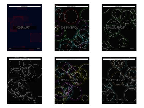 6 Creative Blueprint Wireframe Layouts for Graphic Design Project Overlays