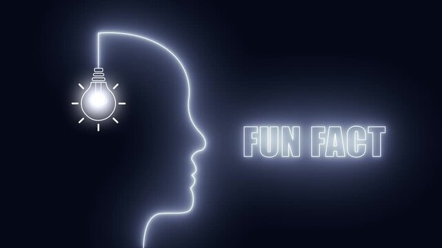 Glowing neon profile with fun fact typography ideal for interactive marketing campaigns and creative educational platforms