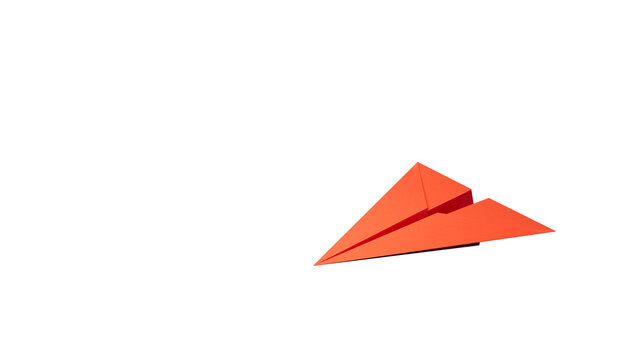 Different business concept.new ideas. paper art style.Leaderplane concept with red paper plane leading.Supports PNG files with transparent backgrounds.