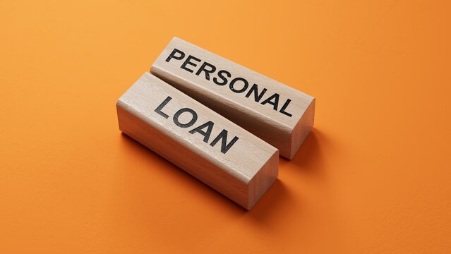 Personal Loan symbol. Concept word Personal Loan on wooden blocks.Business and Personal Loan concept. Copy space.3D rendering