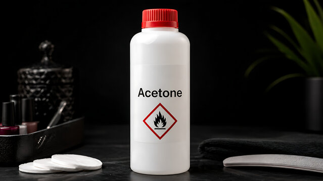 Tall Acetone Nail Polish Remover Bottle with Red Cap