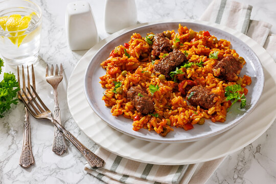 Hearty American Greek Giouvetsi Beef Rice plate