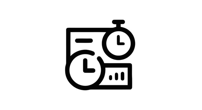 Business illustration of clock and calendar icons on a document for time management