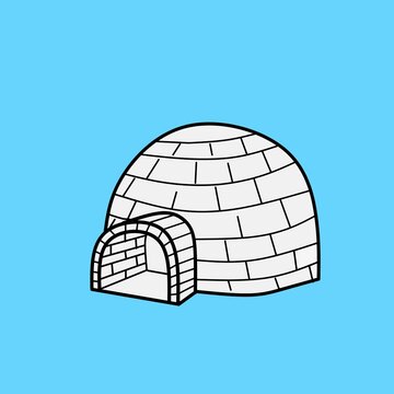 Illustration of igloo in winter