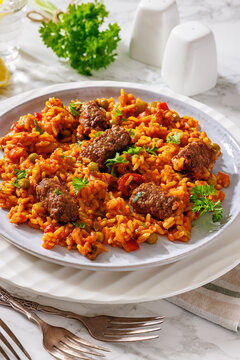 Balkan Rice Pilaf with Savory Minced Sausages