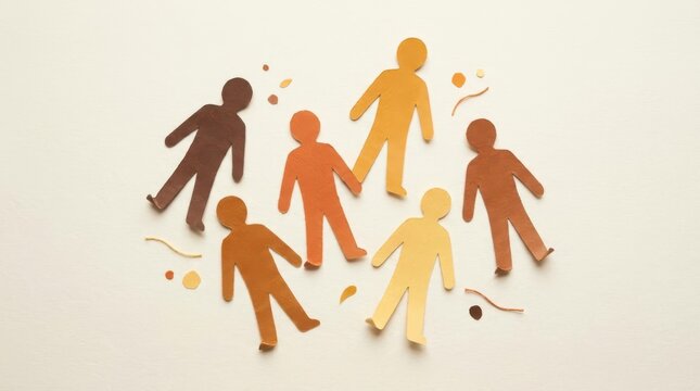 Diverse paper cutout human figures representing community and inclusion