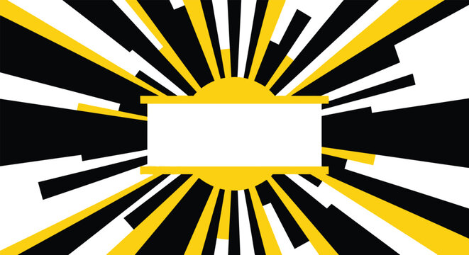 Abstract sunburst background with yellow and black rays