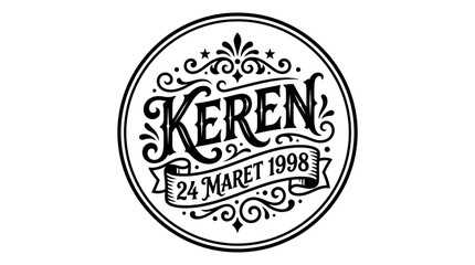 Obraz premium Keren 24 Maret 1998 Vintage Circle Logo Design