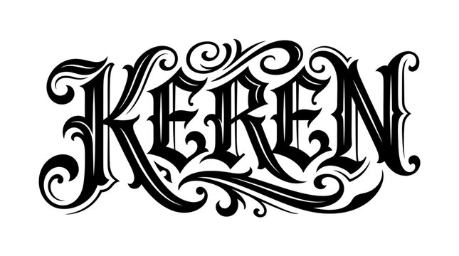 Keren - Vintage Calligraphy Typography Design, Black Letter Font Style
