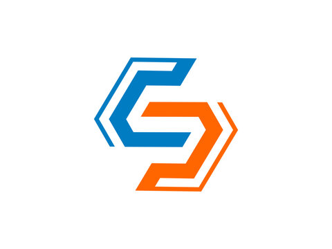 abstract hexagon S SC CS CC CP monogram logo vector