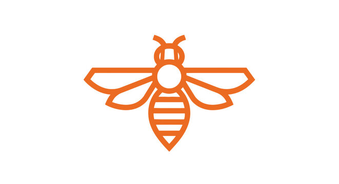Stylized orange honeybee icon with geometric wings.