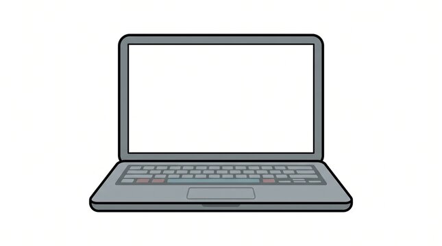 Simple laptop illustration perfect for educational materials and tech presentations
