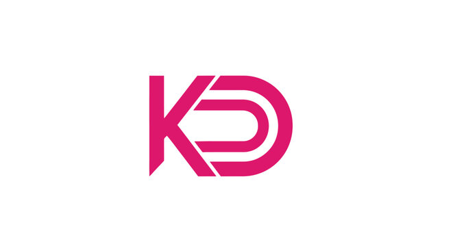 Stylized pink KD monogram logo with rounded letterforms.