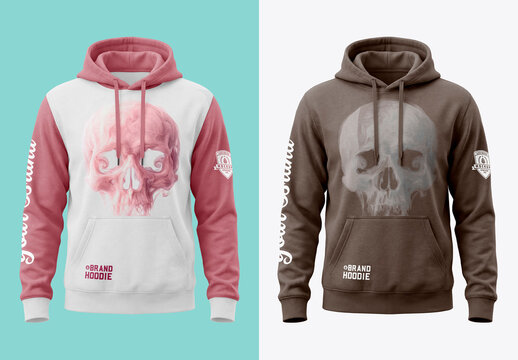 Grey hoodie mockup front view minimal isolated apparel