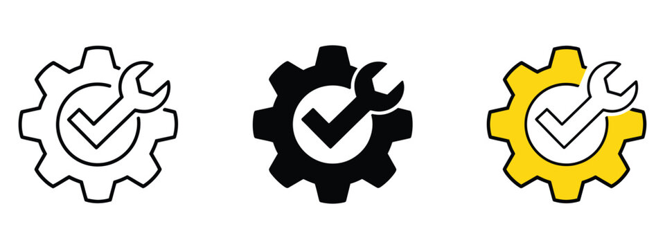 Easy Installation Icon Vector Quality Support and Certified Repair Solutions Symbol for Technical Service Setup Assistance and Maintenance