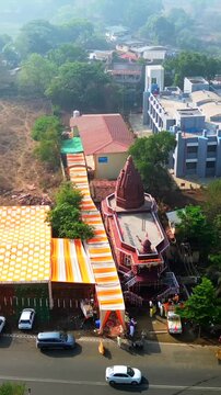 Vertical Aerial View of Shri Swami Samarth Math in Khopoli, Maharashtra