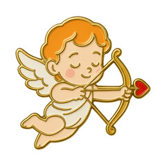 Fototapeta premium PNG Cherubic archer with heart arrow