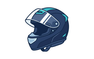 Fototapeta premium Motorcycle Helmet Flat Vector Illustration