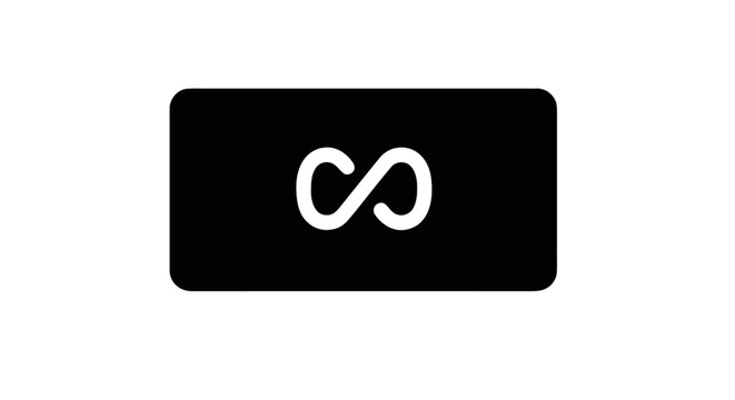 A close-up view of the Adobe Creative Cloud Infinity symbol logo on a black rectangle.