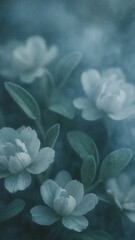 Obraz premium Ethereal flowers in mist mobile wallpaper