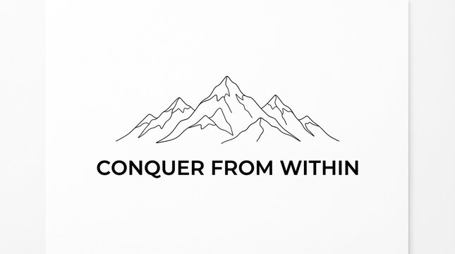 Minimalist mountain range line art logo design, simple vector illustration of mountain peaks isolated on white background