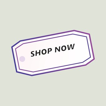 Shop now promotional tag isolated on transparent background illustration