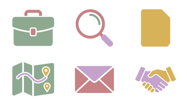 Minimalist Career Search And Business Icon Set For Professional Job Hunting Graphic Representation
