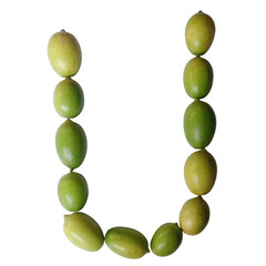 Letter u shaped by fresh green limes © ZahangirEasy
