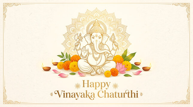 Happy ganesh chaturthi celebration poster.