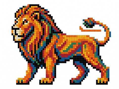 Cute Geometric Animal Created with Pixel Blocks