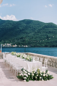 Elegant wedding dinner setup at Heritage Grand Perast Montenegro