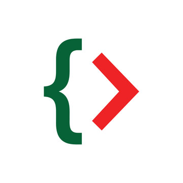 Abstract coding bracket and arrow icons for developers.
