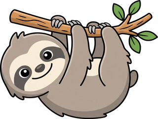 Fototapeta premium Cute Sloth Cartoon Animal Vector