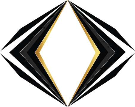 Abstract black diamond shape logo design element