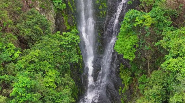 Aerial View of Pak Shui Wun Waterfall in Sai Kung, Hong Kong