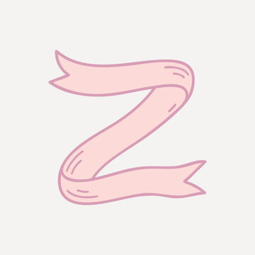 Pink ribbon forming Z vector