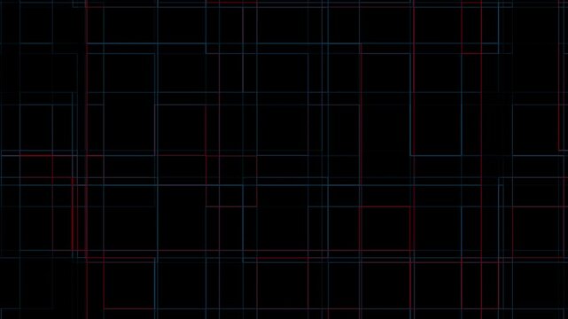 Abstract Neon Grid Lines Motion on Black Background