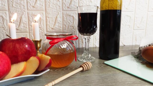 Rosh hashanah traditional holiday meal celebration