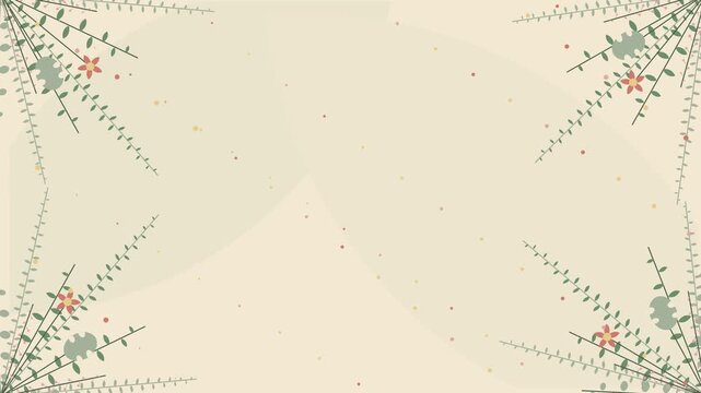 Minimalist Floral Illustration Animated Background for Organic Branding and Nature Presentations