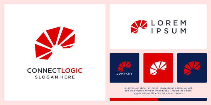 Connect logic logo design template