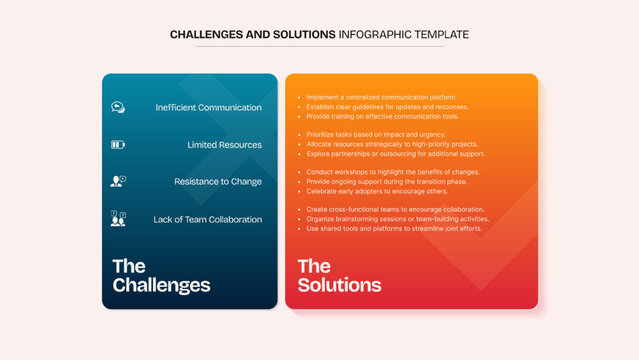 Challenge and Solution Comparison Table Business Infographic Template Design