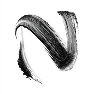 Black Brushstroke Lowercase Letter N Minimal Abstract Paint Typography Design