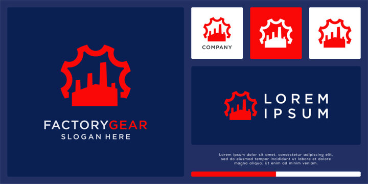 Factory gear logo design template