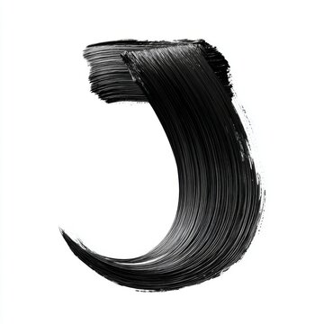 Expressive painted capital J bold monochrome brush typography isolated illustration style