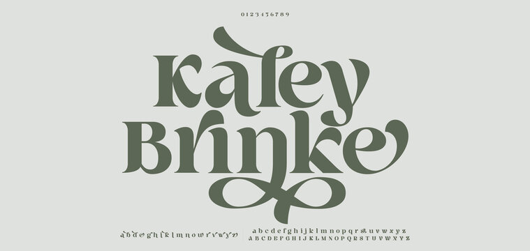 Elegant luxury modern beauty logo alphabet font. Typography beautiful fashion classic letters serif italic fonts decorative wedding vintage logos. vector illustration